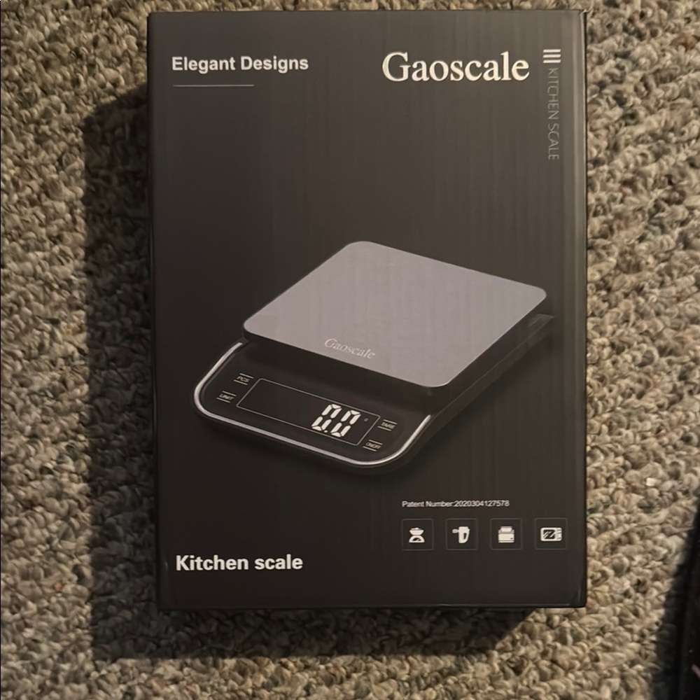 Gaoscale Digital Kitchen Scale - Black rechargeable with type c charger